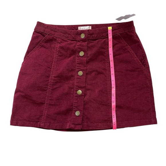 Altar’d State Red Corduroy Button Front Mini Skirt Size Small - Picture 5 of 6